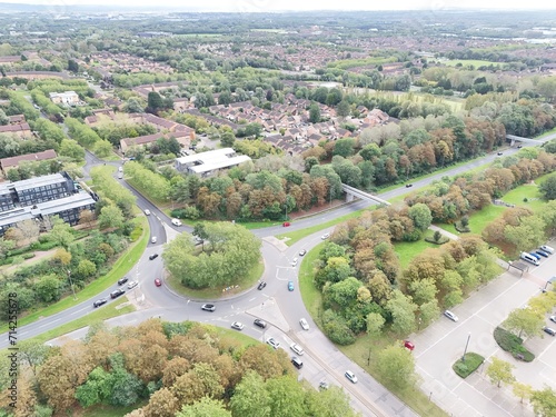Roundabout Milton Keynes Buckinghamshire,UK drone,aerial photo