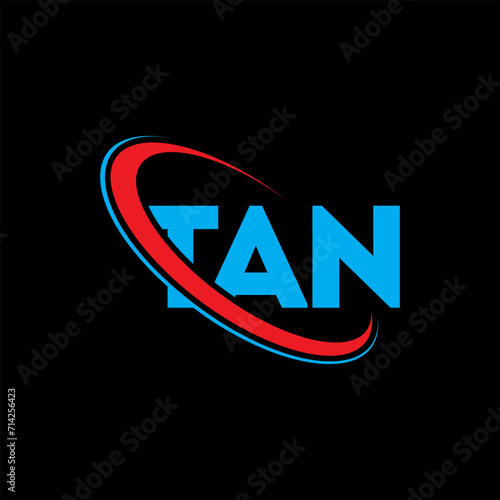 TAN logo. TAN letter. TAN letter logo design. Intitials TAN logo linked with circle and uppercase monogram logo. TAN typography for technology, business and real estate brand.