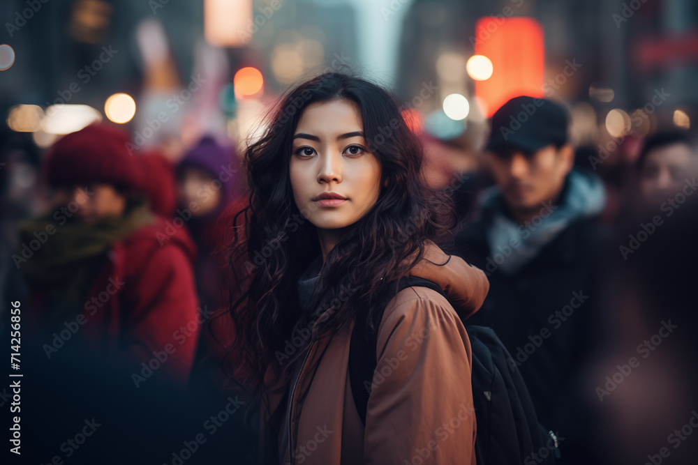 young beautiful hipster woman in the city at night, lifestyle people concept. young beautiful hipster woman in the city at night, lifestyle people concept.