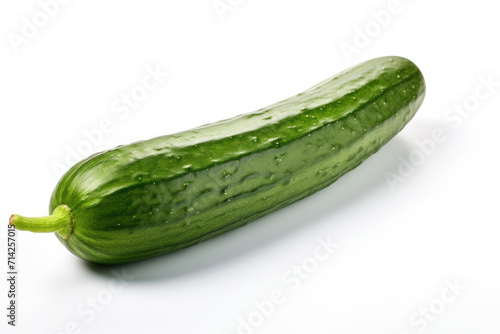 Single cucumber, isolated white background