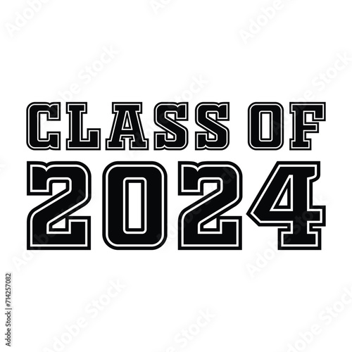 Lettering Class of 2030 for greeting, invitation card. Text for graduation design, congratulation event, T-shirt, party, high school or college graduate. Illustration