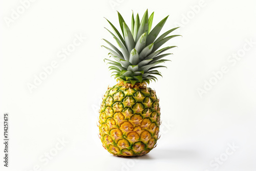 Single Pineapple fruit  isolated white background