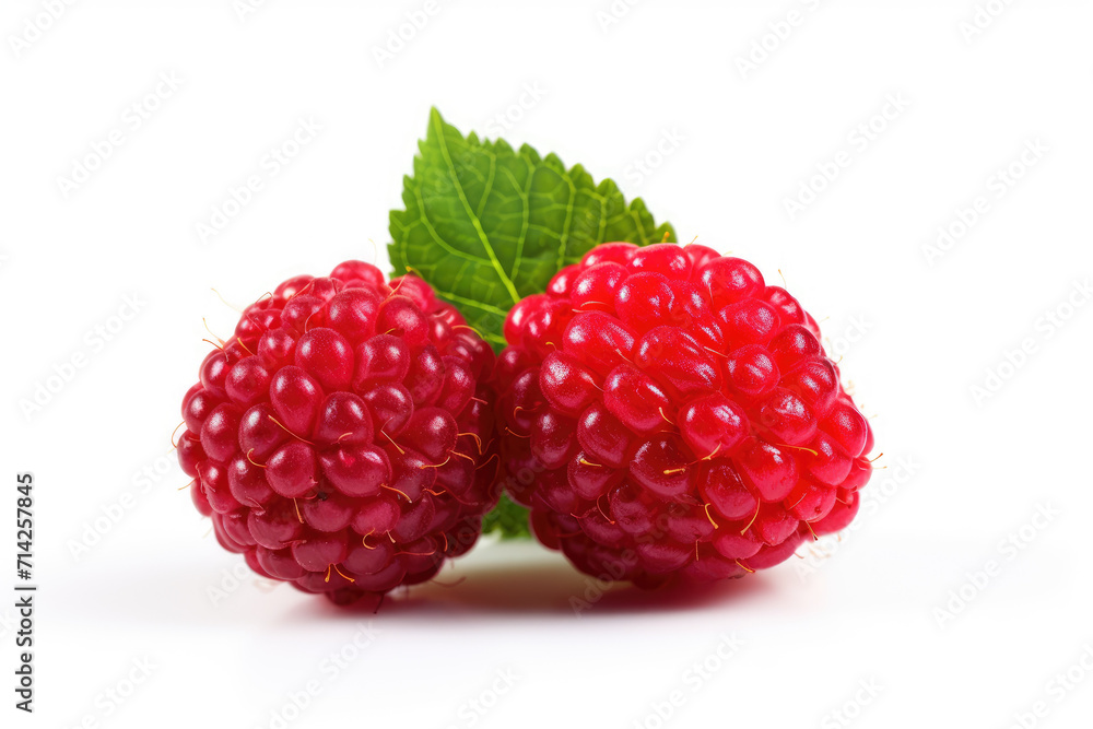 Single raspberry, isolated white background Single raspberry, isolated white background