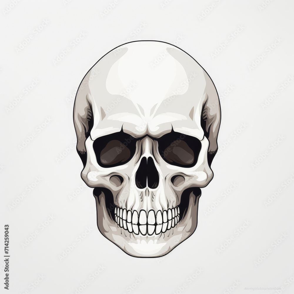 Fototapeta premium Skull head isolated on white background