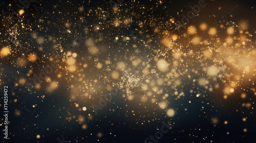 Sky textured space background with gold glittering defocused lights