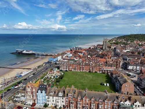 Cromer seaside town Norfolk UK drone,aerial