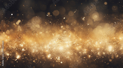 Sky textured space background with gold glittering defocused lights © LFK