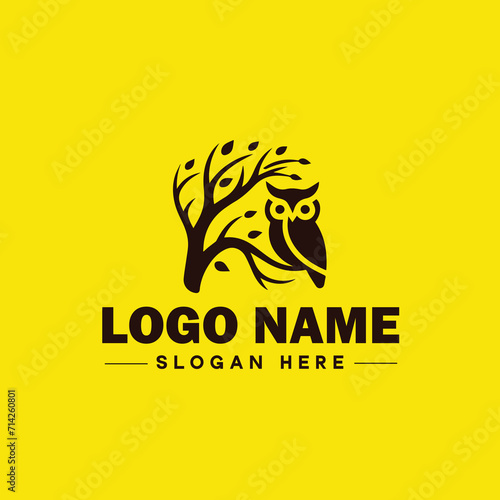 Owl logo for company, business, community, team logo and icon symbol clean flat modern minimalist business logo design editable vector