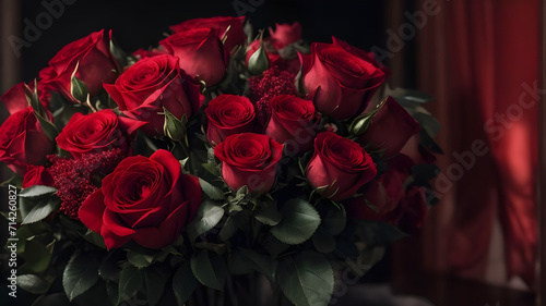Love Unfurled  A Bouquet of Red Roses Whispers Romance