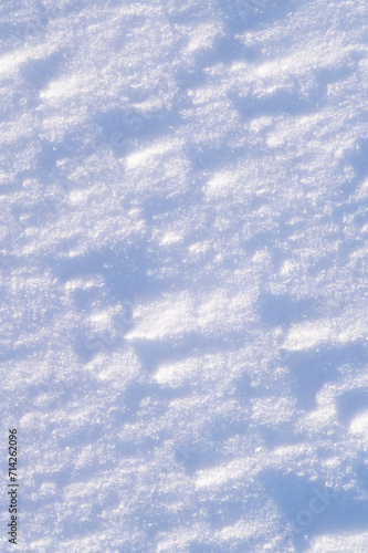 Top view of rough snowy lawn surface