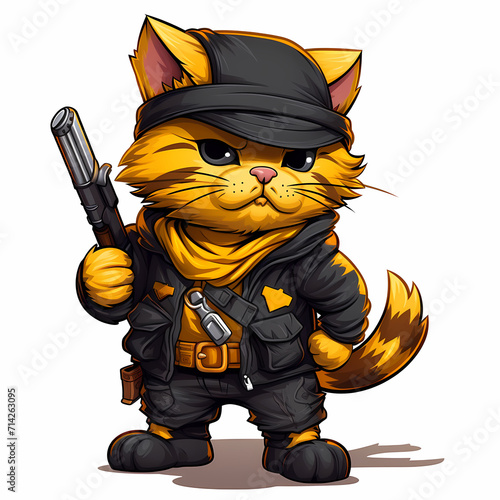 Character Cat police SWAT i...