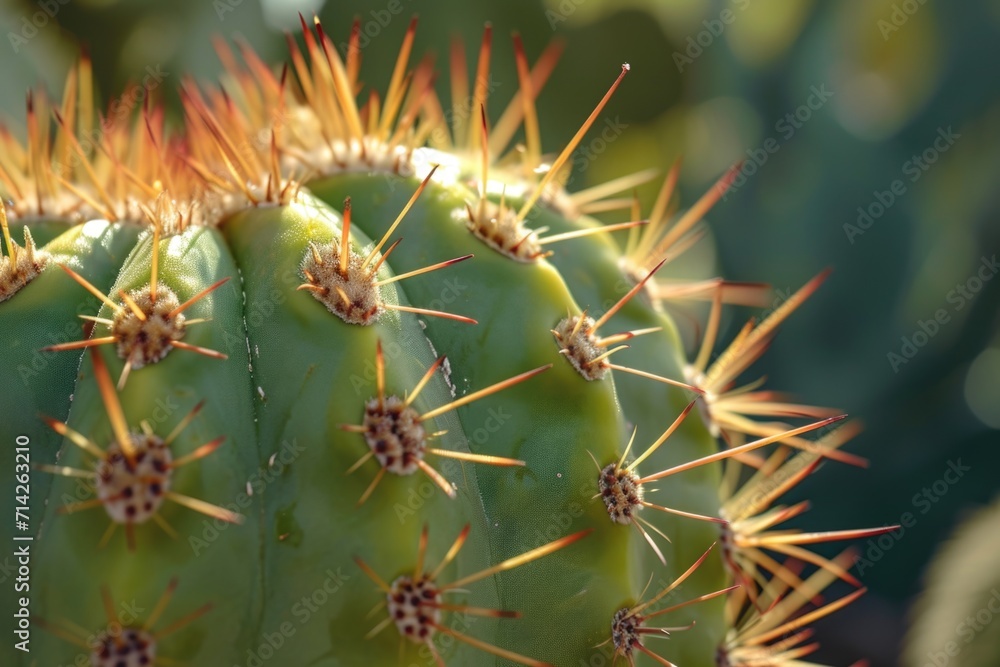A detailed close up view of a cactus plant. Perfect for botanical illustrations or desert-themed designs A detailed close up view of a cactus plant. Perfect for botanical illustrations or desert-themed designs