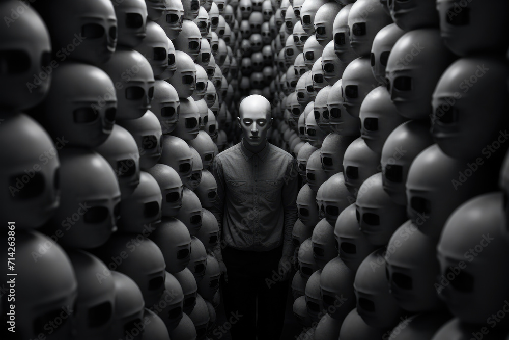 Obraz premium Social anxiety surreal background