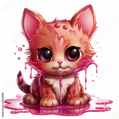 Beautiful cute cat water co...