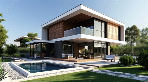 Inspirational modern house concepts tailored for business rentals, homes for sale, and advertisements promoting luxurious and modern living spaces. 