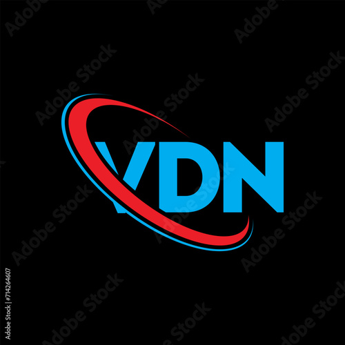 VDN logo. VDN letter. VDN letter logo design. Initials VDN logo linked with circle and uppercase monogram logo. VDN typography for technology, business and real estate brand.