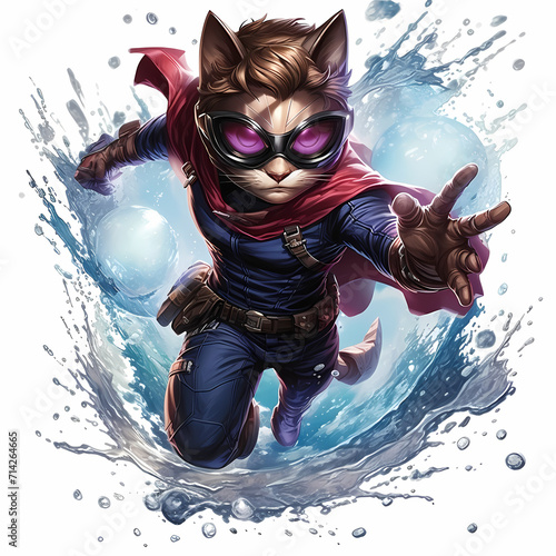 Beautiful cute cat water co...