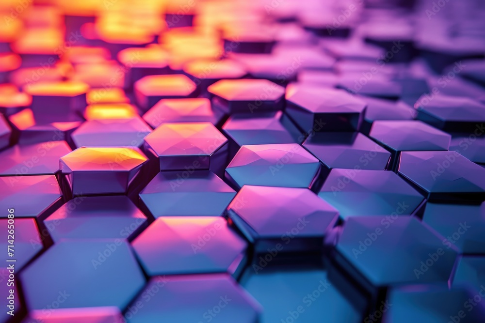 Hexagon-shaped decorations placed on a table. Perfect for adding a modern touch to any event or gathering Hexagon-shaped decorations placed on a table. Perfect for adding a modern touch to any event or gathering