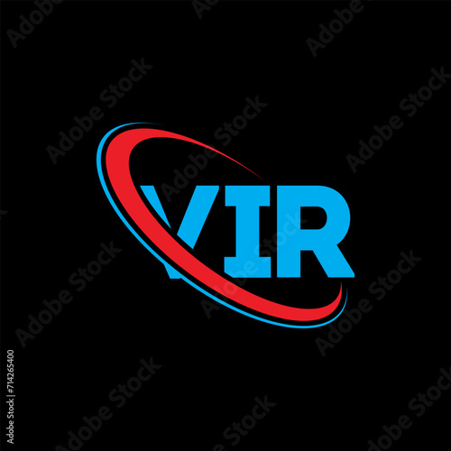 VIR logo. VIR letter. VIR letter logo design. Initials VIR logo linked with circle and uppercase monogram logo. VIR typography for technology, business and real estate brand.