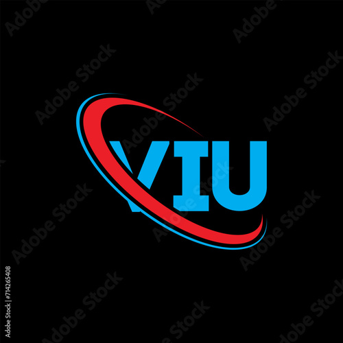 VIU logo. VIU letter. VIU letter logo design. Initials VIU logo linked with circle and uppercase monogram logo. VIU typography for technology, business and real estate brand. photo