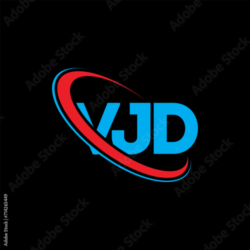 VJD logo. VJD letter. VJD letter logo design. Initials VJD logo linked with circle and uppercase monogram logo. VJD typography for technology, business and real estate brand. photo