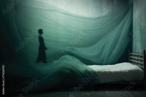 Somnambulism or sleepwalking concept abstract design