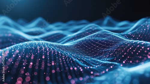 A close-up view of a wave of blue and pink lights. This image can be used to add a vibrant and colorful touch to various projects