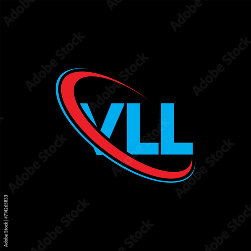 VLL logo. VLL letter. VLL letter logo design. Initials VLL logo linked with circle and uppercase monogram logo. VLL typography for technology, business and real estate brand. photo