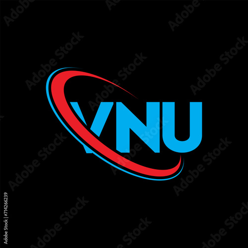 VNU logo. VNU letter. VNU letter logo design. Initials VNU logo linked with circle and uppercase monogram logo. VNU typography for technology, business and real estate brand.