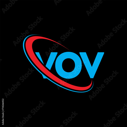 VOV logo. VOV letter. VOV letter logo design. Initials VOV logo linked with circle and uppercase monogram logo. VOV typography for technology, business and real estate brand. photo
