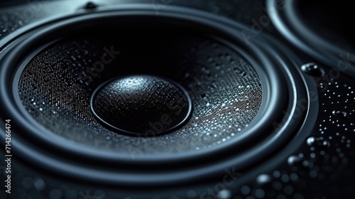 Speaker with water droplets, suitable for music and audio-themed designs