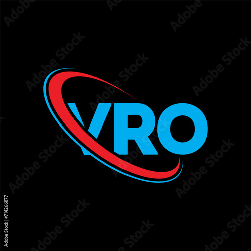 VRO logo. VRO letter. VRO letter logo design. Initials VRO logo linked with circle and uppercase monogram logo. VRO typography for technology, business and real estate brand. photo