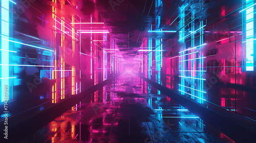 Synthwave-inspired abstract background with a futuristic digital twist