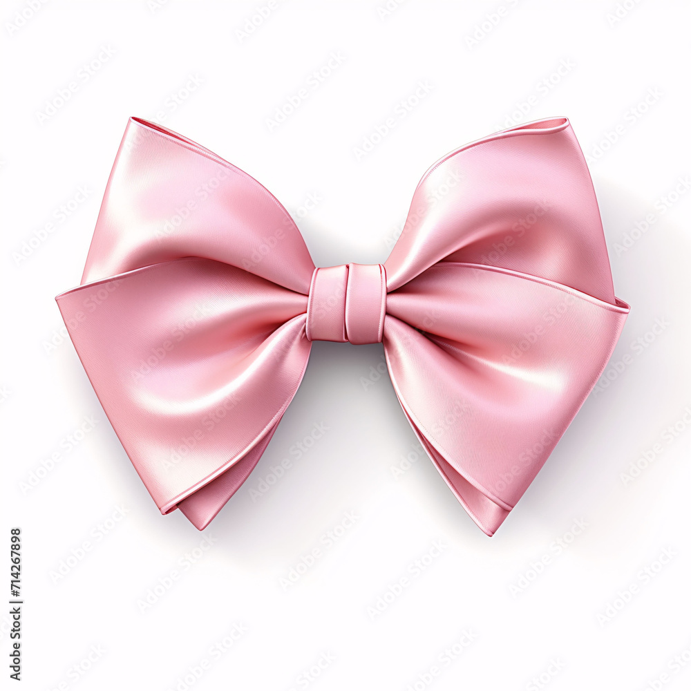pink satin silk ribbon tied bow isolated on white pink satin silk ribbon tied bow isolated on white