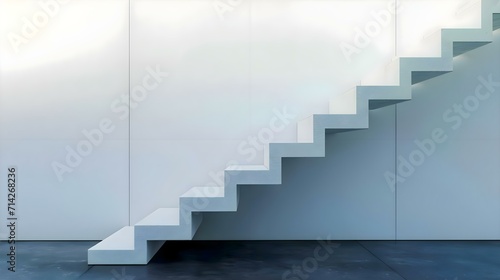 a white stair case in an empty room
