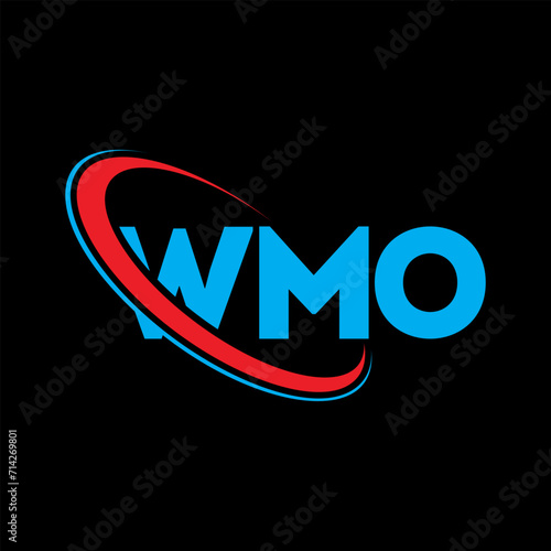 WMO logo. WMO letter. WMO letter logo design. Initials WMO logo linked with circle and uppercase monogram logo. WMO typography for technology, business and real estate brand.