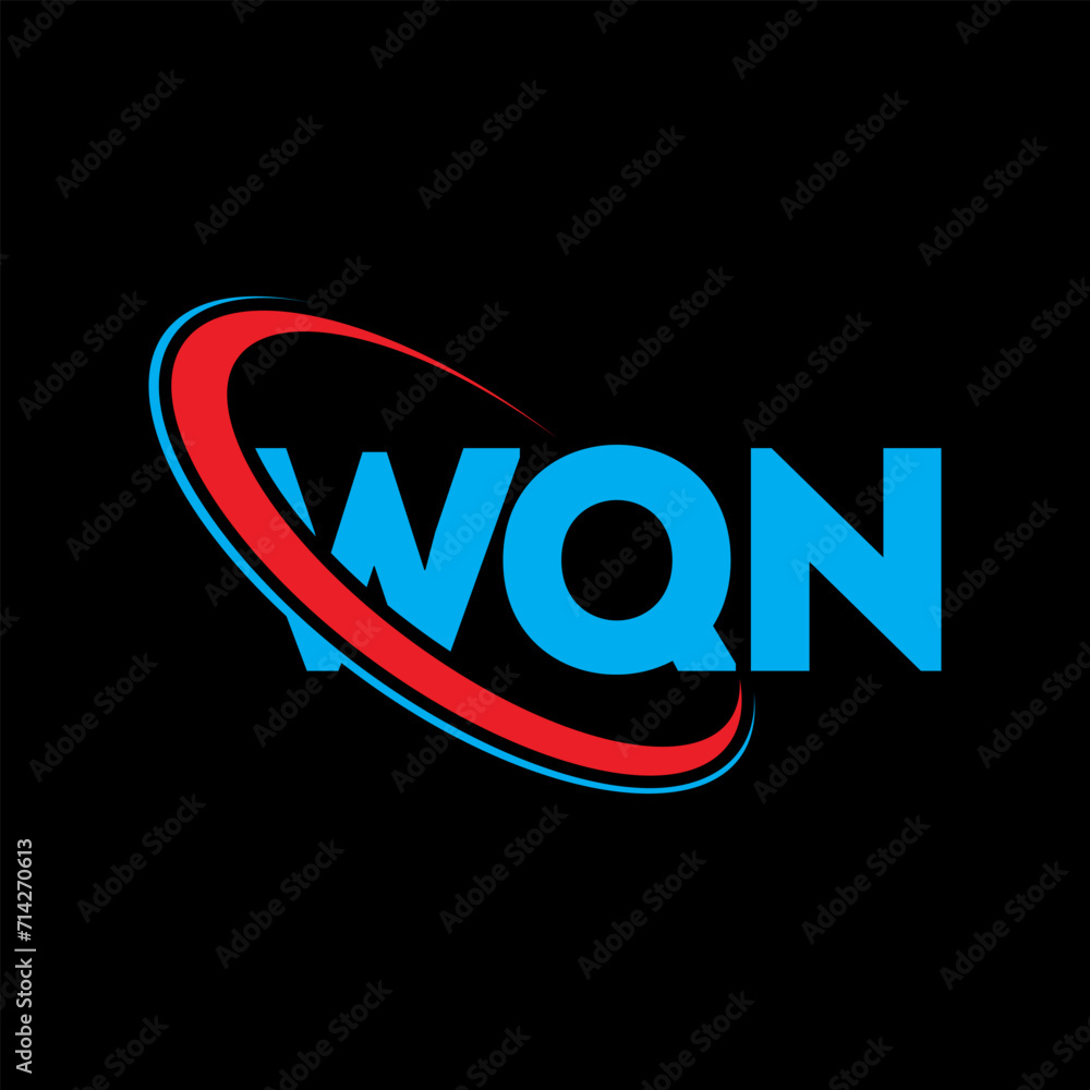 WQN logo. WQN letter. WQN letter logo design. Initials WQN logo linked with circle and uppercase monogram logo. WQN typography for technology, business and real estate brand.
