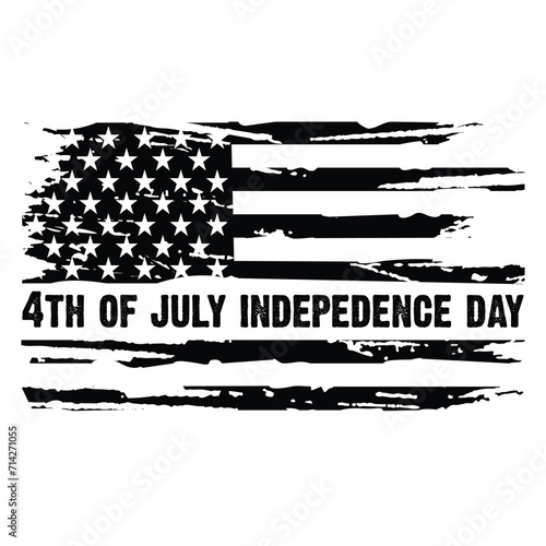 Distressed 4Th Of July Indepedence Day American Usa Flag New Design For T Shirt Poster Banner Backround Print Vector Eps Illustrations..
 photo