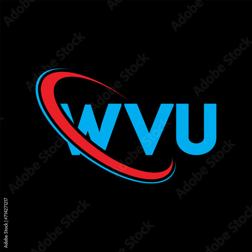 WVU logo. WVU letter. WVU letter logo design. Initials WVU logo linked with circle and uppercase monogram logo. WVU typography for technology, business and real estate brand. photo