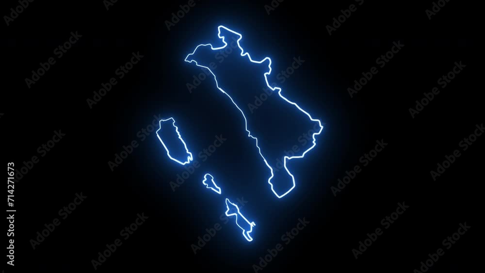Animated map of West Sumatra province in Indonesia with a glowing neon effect Animated map of West Sumatra province in Indonesia with a glowing neon effect