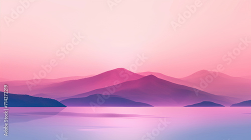 Abstract mountain landscape background in vibrant hues with pink and purple tones.