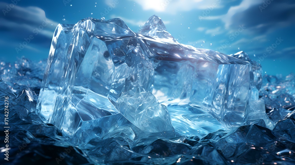 Anime Ice Background - Created with Generative AI Anime Ice Background - Created with Generative AI