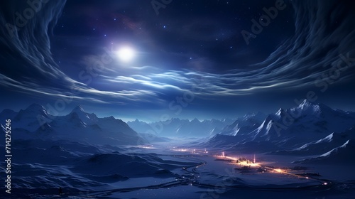 Blue Mountain Background Illustration - Created with