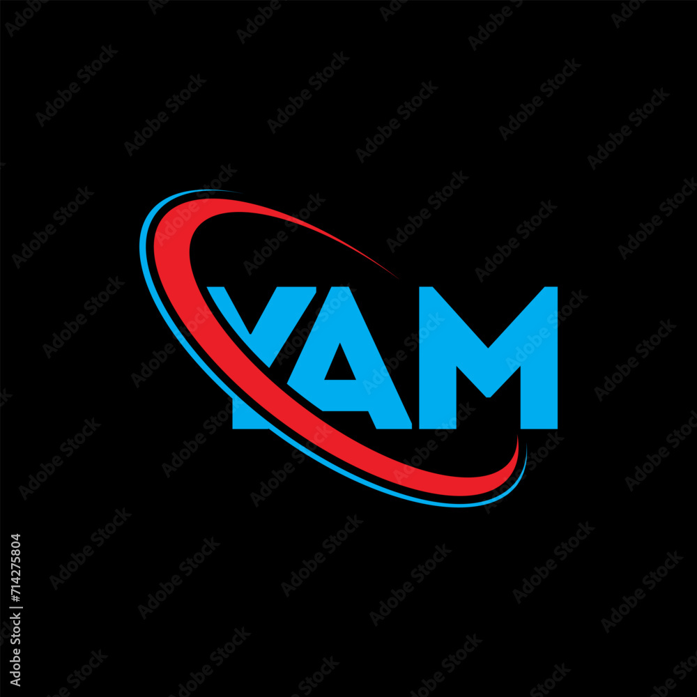YAM logo. YAM letter. YAM letter logo design. Intitials YAM logo linked