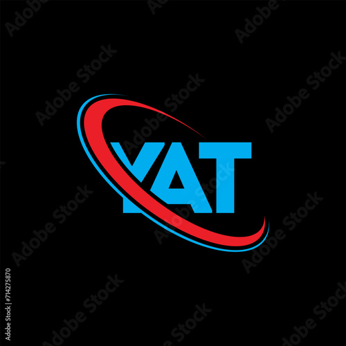 YAT logo. YAT letter. YAT letter logo design. Intitials YAT logo linked with circle and uppercase monogram logo. YAT typography for technology, business and real estate brand.