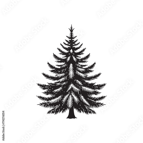 Swaying Evergreen Sonata: Pine Tree Silhouette Set Creating a Melodious Sonata in the Symphony of Nature's Swaying Evergreens - Pine Tree Illustration - Nature Vector
