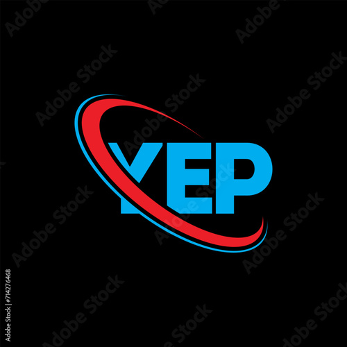 YEP logo. YEP letter. YEP letter logo design. Initials YEP logo linked with circle and uppercase monogram logo. YEP typography for technology, business and real estate brand.