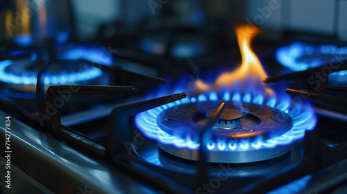 Flames of Culinary Artistry: Capturing the Essence of a Gas Stove Burner. Generative AI