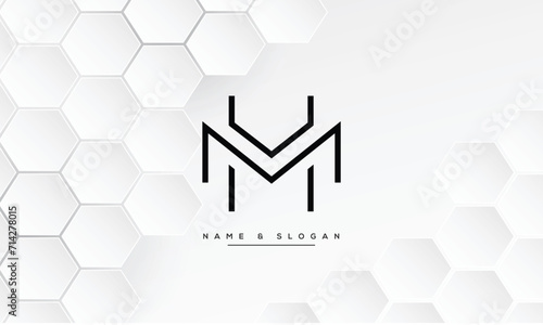 HM or MH Alphabet letters icon logo monogram