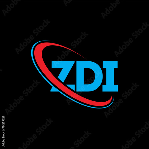 ZDI logo. ZDI letter. ZDI letter logo design. Initials ZDI logo linked with circle and uppercase monogram logo. ZDI typography for technology, business and real estate brand.